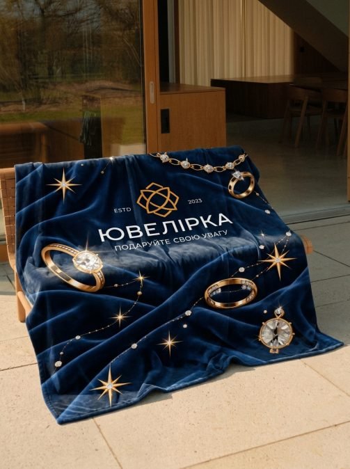 Плед велюровий з принтом "Royal Sapphire" 160x200